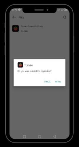Passo 3 — Como instalar o arquivo Tomato Animes APK no dispositivo Android